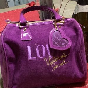 VICTORIA'S SECRET Mini Bag Purple Gold Heart Hangtag